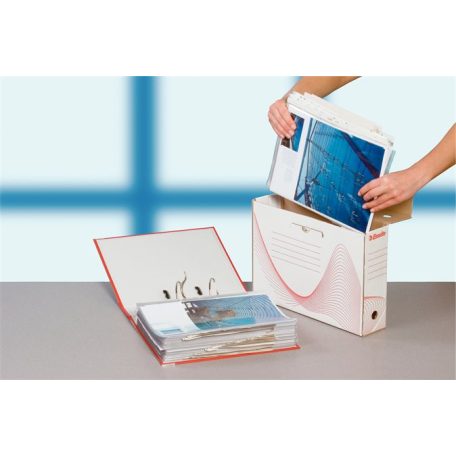 ESSELTE Archiválódoboz, A4, 100 mm, karton, ESSELTE "Standard", fehér