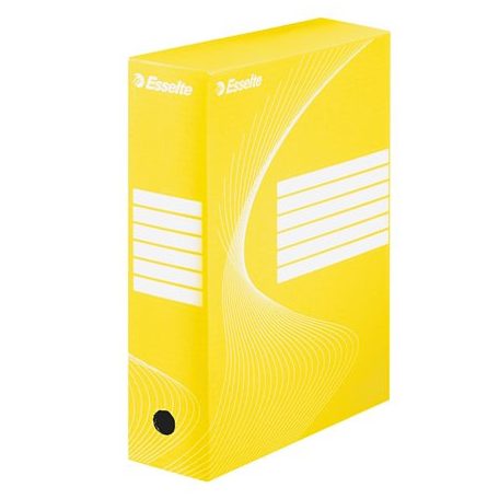 ESSELTE Archiválódoboz, A4, 100 mm, karton, ESSELTE "Boxycolor", sárga