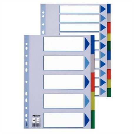 ESSELTE Regiszter, műanyag, A4, 5 részes, ESSELTE