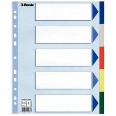 ESSELTE Regiszter, műanyag, A4 Maxi, 5 részes, ESSELTE