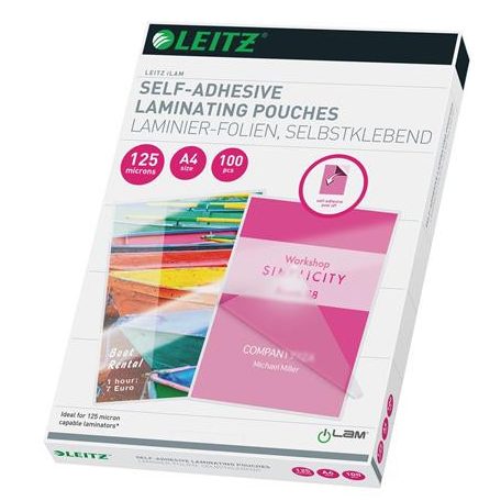 LEITZ Meleglamináló fólia, 125 mikron, A4, fényes, LEITZ "Standard"