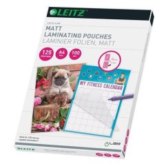   LEITZ Meleglamináló fólia, 125 mikron, A4, matt, LEITZ "iLam"