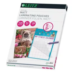   LEITZ Meleglamináló fólia, 125 mikron, A4, matt, LEITZ "iLam"