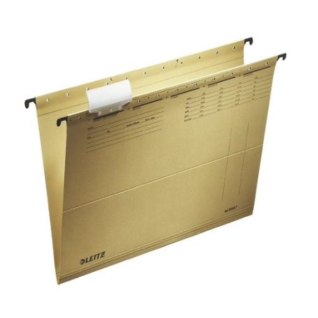 LEITZ Függőmappa, karton, A4, LEITZ "Alpha Standard", natúr