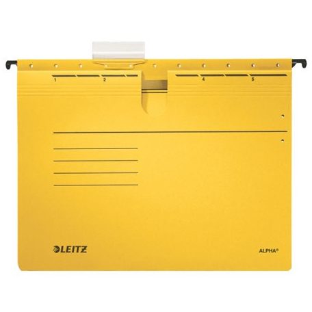 LEITZ Függőmappa, gyorsfűzős, karton, A4, LEITZ "Alpha", sárga