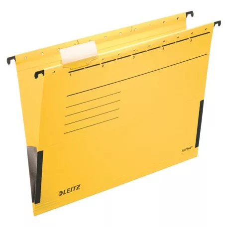 LEITZ Függőmappa, oldalvédelemmel, karton, A4, LEITZ "Alpha", sárga