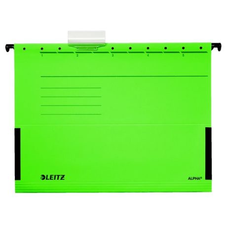 LEITZ Függőmappa, oldalvédelemmel, karton, A4, LEITZ "Alpha", zöld