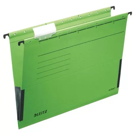 LEITZ Függőmappa, oldalvédelemmel, karton, A4, LEITZ "Alpha", zöld