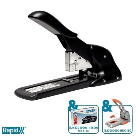 RAPID Tűzőgép, nagyteljesítményű, 9/8-14, 110 lap, RAPID "HD110", fekete/szürke