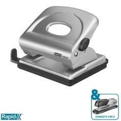   RAPID Lyukasztó, kétlyukú, 25 lap, fém, RAPID "FMC25", ezüstmetál