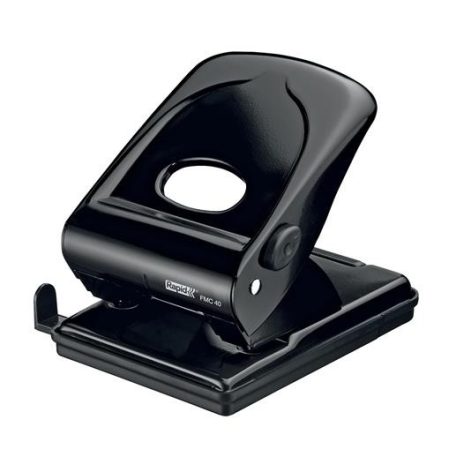 RAPID Lyukasztó, kétlyukú, 40 lap, fém, RAPID "FMC40", fekete