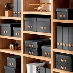   LEITZ Iratpapucs, karton, 100 mm, LEITZ "Puro", fekete