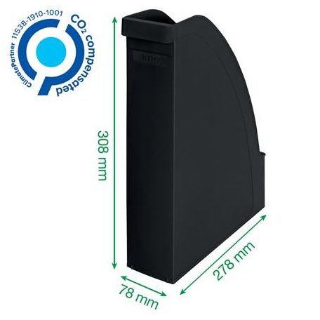 LEITZ Iratpapucs, műanyag, 78 mm, LEITZ "Recycle", fekete