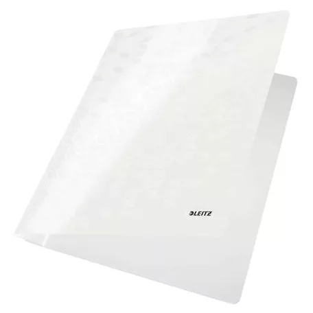 LEITZ Gyorsfűző, laminált karton, A4, LEITZ "Wow", fehér
