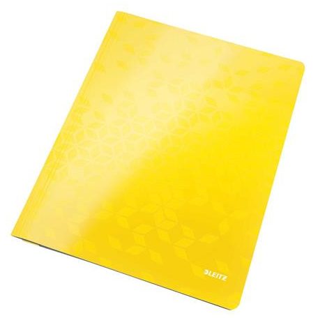 LEITZ Gyorsfűző, laminált karton, A4, LEITZ "Wow", sárga