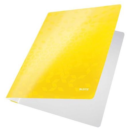 LEITZ Gyorsfűző, laminált karton, A4, LEITZ "Wow", sárga