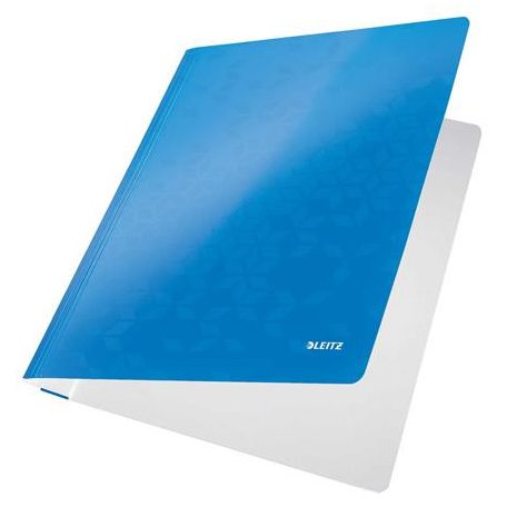 LEITZ Gyorsfűző, laminált karton, A4, LEITZ "Wow", kék