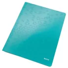 LEITZ Gyorsfűző, laminált karton, A4, LEITZ "Wow", jégkék