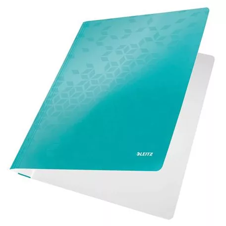 LEITZ Gyorsfűző, laminált karton, A4, LEITZ "Wow", jégkék