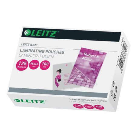 LEITZ Meleglamináló fólia, 125 mikron, 65x95 mm, fényes, LEITZ "iLam"
