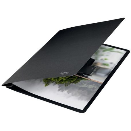 LEITZ Gyorsfűző, A4, karton, LEITZ "Recycle", fekete