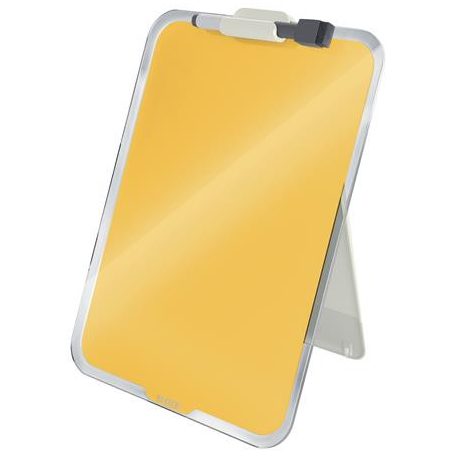 LEITZ Üvegtábla, törölhető, asztali, A4, LEITZ "Cosy", melegsárga