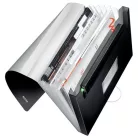 LEITZ Harmonikamappa, A4, PP, 6 rekeszes, LEITZ "Style", szaténfekete
