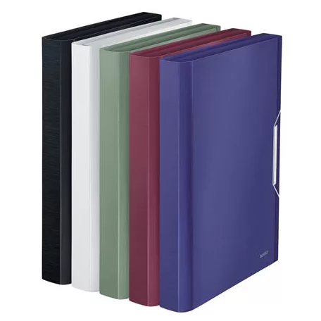 LEITZ Harmonikamappa, A4, PP, 6 rekeszes, LEITZ "Style", szaténfekete
