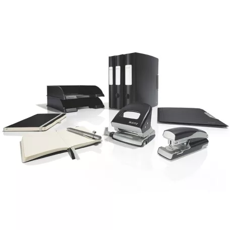 LEITZ Harmonikamappa, A4, PP, 6 rekeszes, LEITZ "Style", szaténfekete