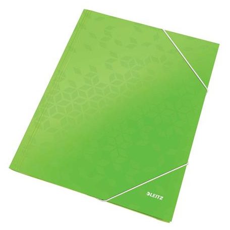 LEITZ Gumis mappa, 15 mm, karton, A4, LEITZ "Wow", zöld