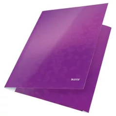   LEITZ Gumis mappa, 15 mm, karton, A4, LEITZ "Wow", lila