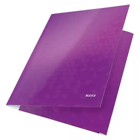 LEITZ Gumis mappa, 15 mm, karton, A4, LEITZ "Wow", lila