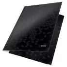 LEITZ Gumis mappa, 15 mm, karton, A4, LEITZ "Wow", fekete