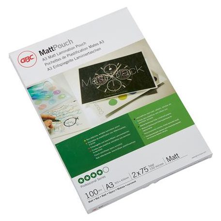 GBC Meleglamináló fólia, 75 mikron, A3, matt, GBC