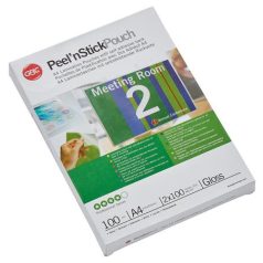   GBC Meleglamináló fólia, 100 mikron, A4, fényes, öntapadó, GBC