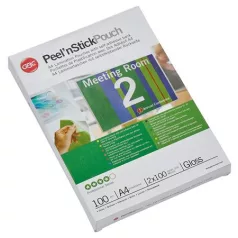   GBC Meleglamináló fólia, 100 mikron, A4, fényes, öntapadó, GBC