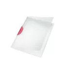 LEITZ Gyorsfűző, klipes, PP, A4, LEITZ "ColorClip Magic", piros
