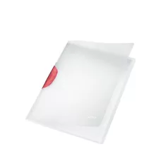   LEITZ Gyorsfűző, klipes, PP, A4, LEITZ "ColorClip Magic", piros