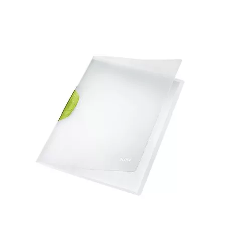 LEITZ Gyorsfűző, klipes, PP, A4, LEITZ "ColorClip Magic", zöld
