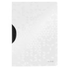 LEITZ Gyorsfűző, klipes, PP, A4, LEITZ "Wow ColorClip", fehér