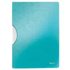 LEITZ Gyorsfűző, klipes, PP, A4, LEITZ "Wow ColorClip" jégkék