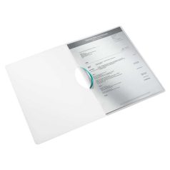   LEITZ Gyorsfűző, klipes, PP, A4, LEITZ "Wow ColorClip" jégkék