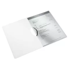   LEITZ Gyorsfűző, klipes, PP, A4, LEITZ "Wow ColorClip", fekete