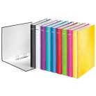 LEITZ Gyűrűs könyv, 2 gyűrű, D alakú, 40 mm, A4 Maxi, karton, LEITZ "Wow", piros