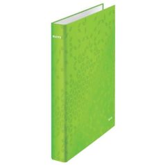   LEITZ Gyűrűs könyv, 2 gyűrű, D alakú, 40 mm, A4 Maxi, karton, LEITZ "Wow", zöld