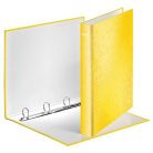 LEITZ Gyűrűs könyv, 4 gyűrű, D alakú, 40 mm, A4 Maxi, karton, LEITZ "Wow", sárga