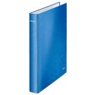 LEITZ Gyűrűs könyv, 4 gyűrű, D alakú, 40 mm, A4 Maxi, karton, LEITZ "Wow", kék