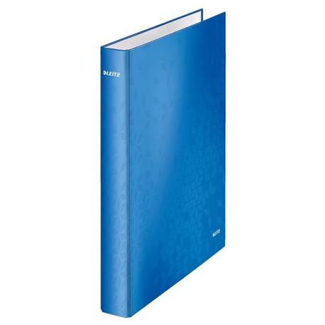 LEITZ Gyűrűs könyv, 4 gyűrű, D alakú, 40 mm, A4 Maxi, karton, LEITZ "Wow", kék