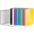 LEITZ Gyűrűs könyv, 4 gyűrű, D alakú, 40 mm, A4 Maxi, karton, LEITZ "Wow", jégkék