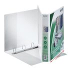 LEITZ Gyűrűs könyv, panorámás, 4 gyűrű, D alakú, 51 mm, A4 Maxi, PP, LEITZ, fehér